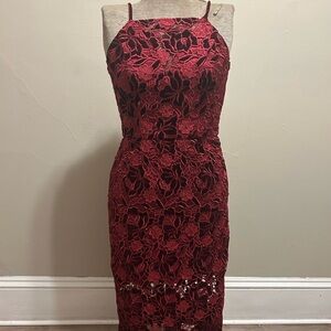 Elegant Red Lace Dress